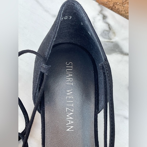 Stuart Weitzman Black Gilligan Suede Lace Up
Pointed Toe Flat size 9 - Picture 3 of 7